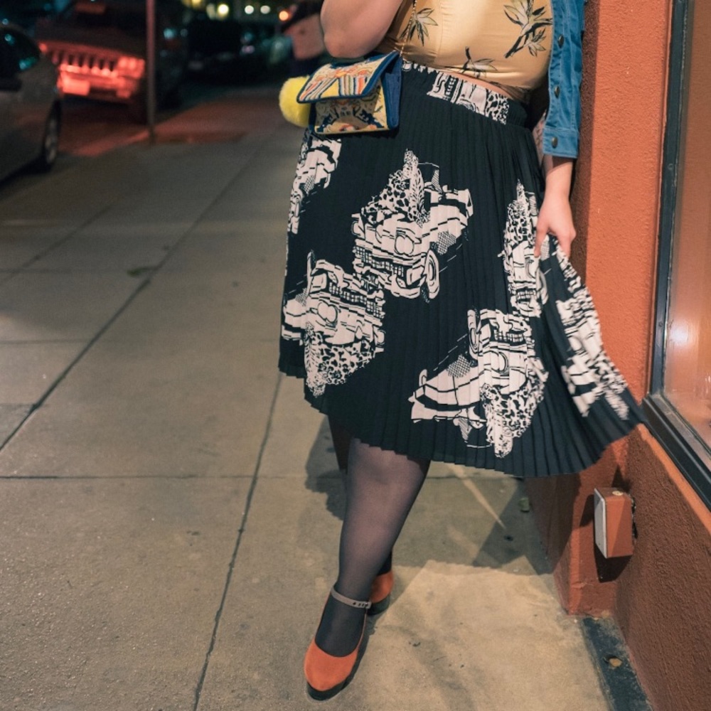 Pleated Pinup Plus Size Melissa McCarthy Skirt